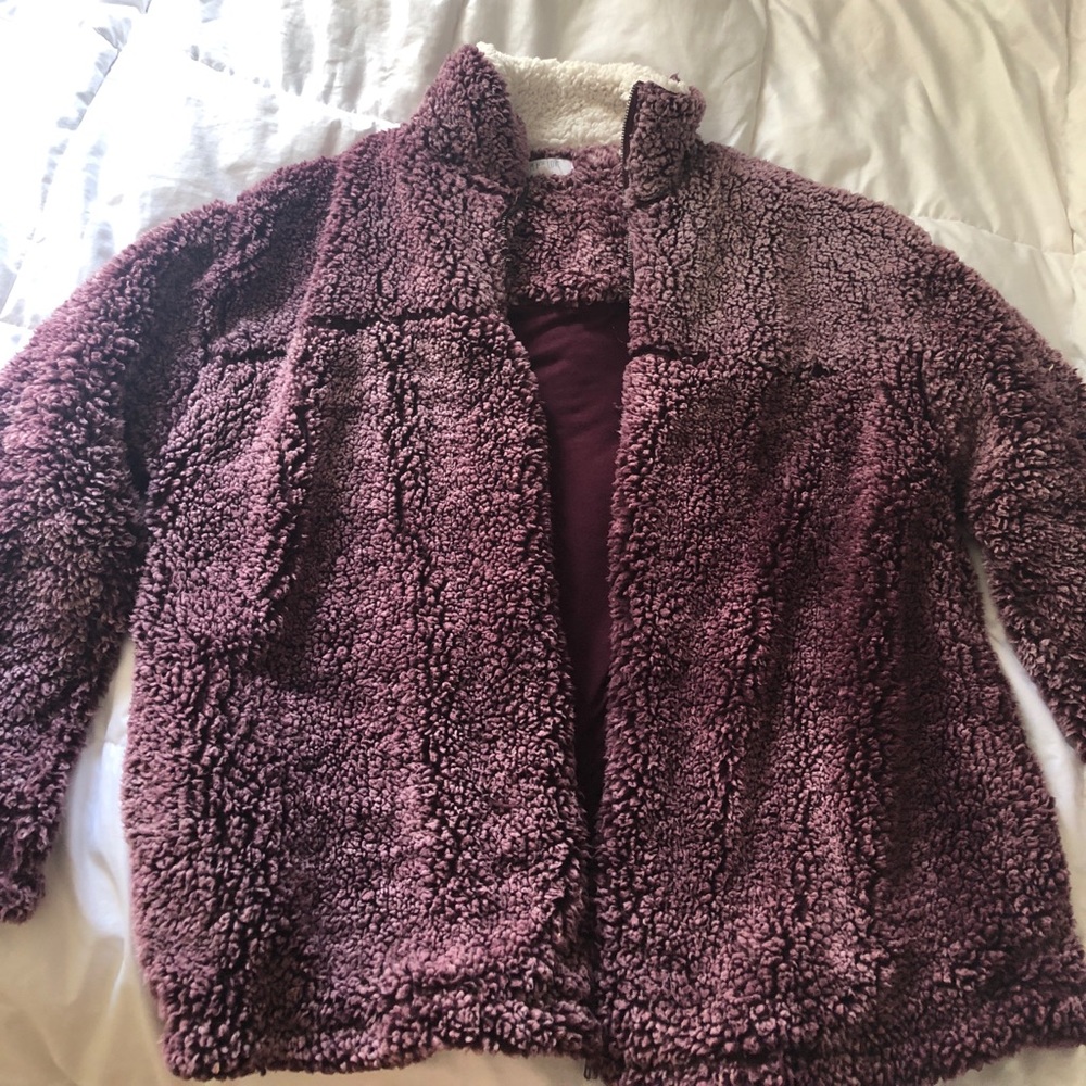 peach love fuzzy jacket